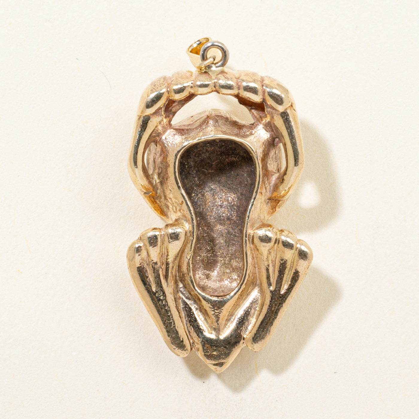 14k Yellow Gold Indigenous Art Frog Pendant