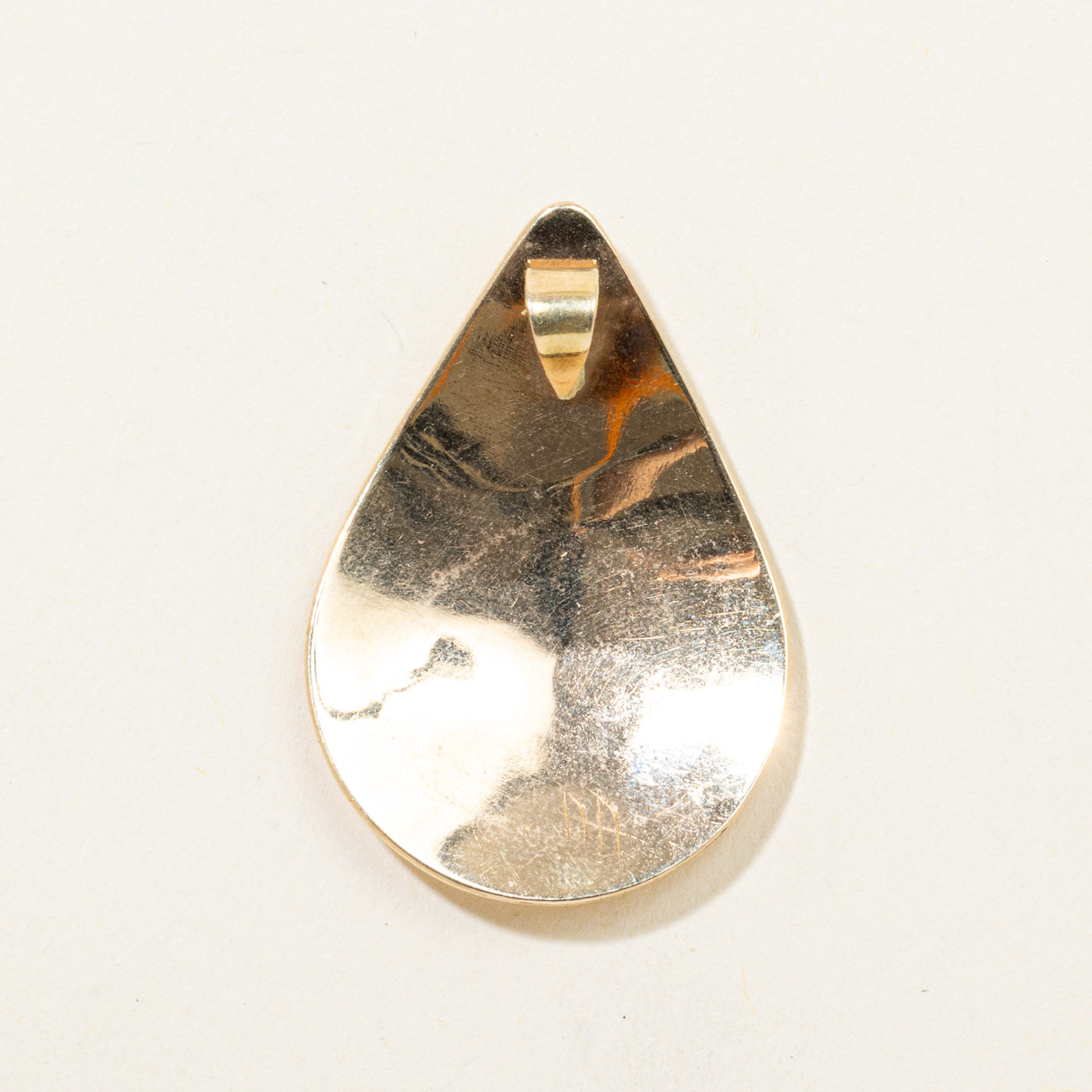 14k Yellow Gold Indigenous Art Teardrop Pendant