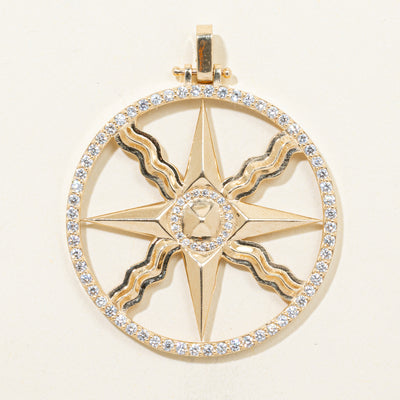 Diamond Halo Compass Pendant | 1.00ctw