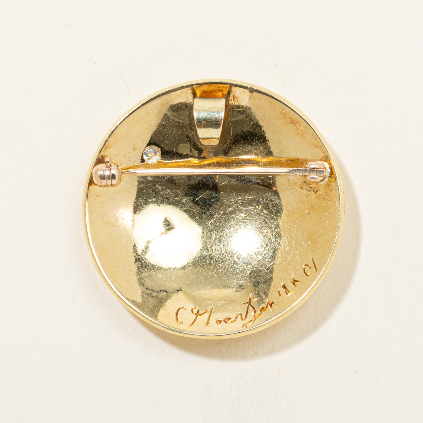 18k Yellow Gold Indigenous Art Brooch & Pendant | 0.05ct