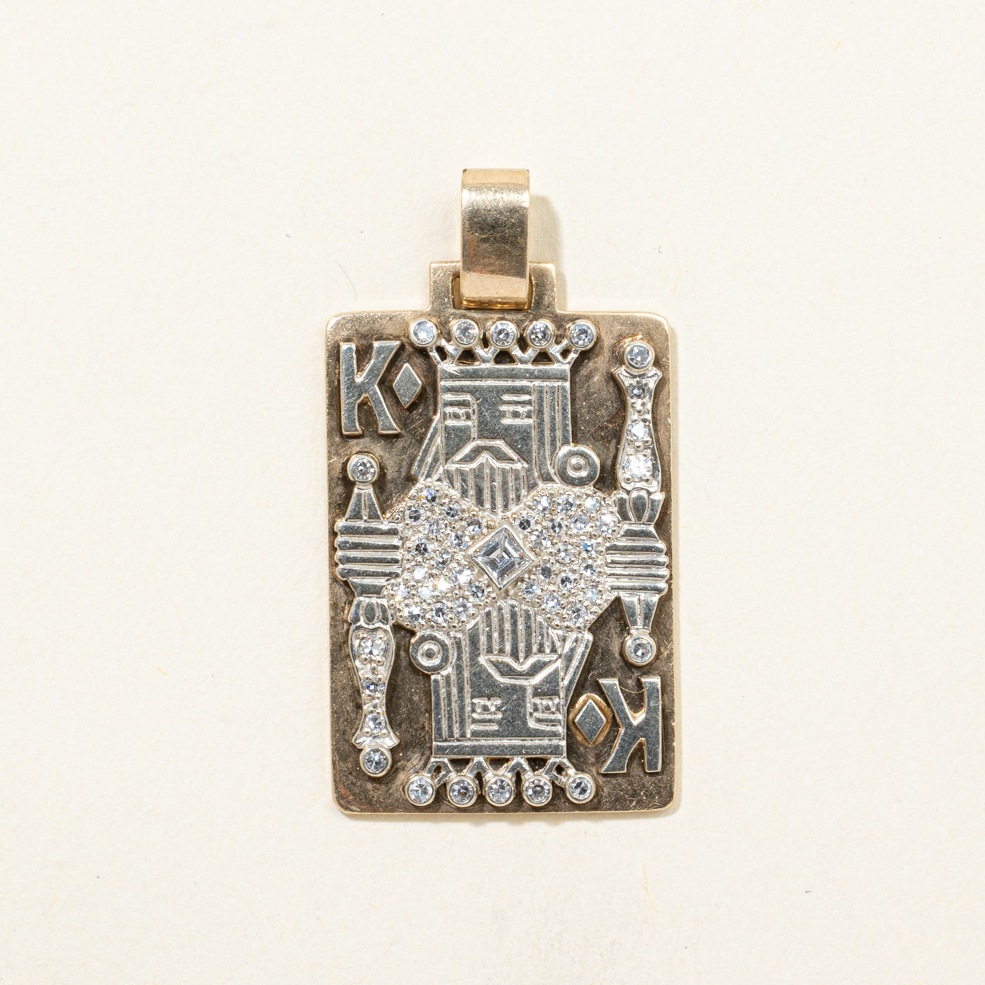 King of Diamonds Playing Card Pendant | 0.22ctw