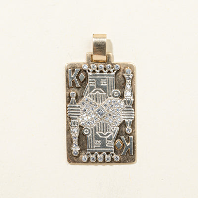 King of Diamonds Playing Card Pendant | 0.22ctw