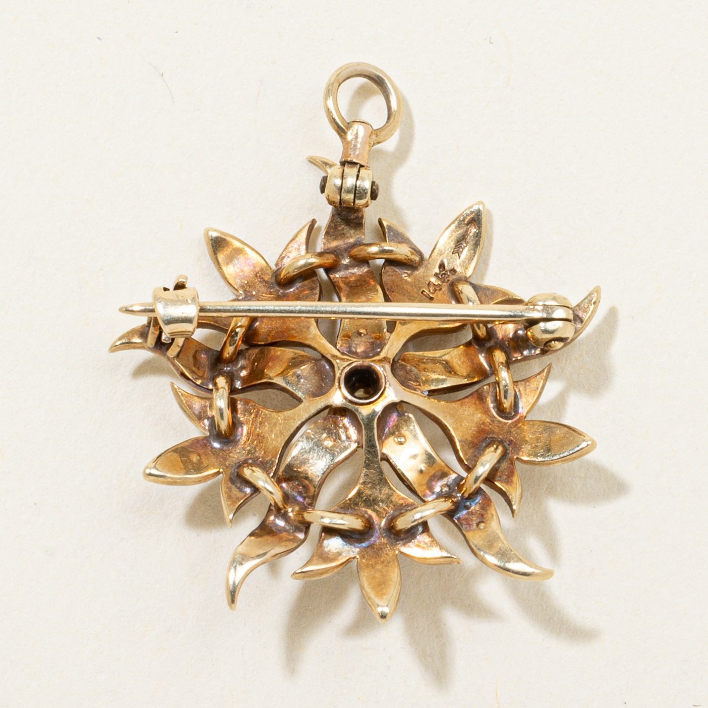 Edwardian Pearl Sunburst Convertible Pendant & Brooch