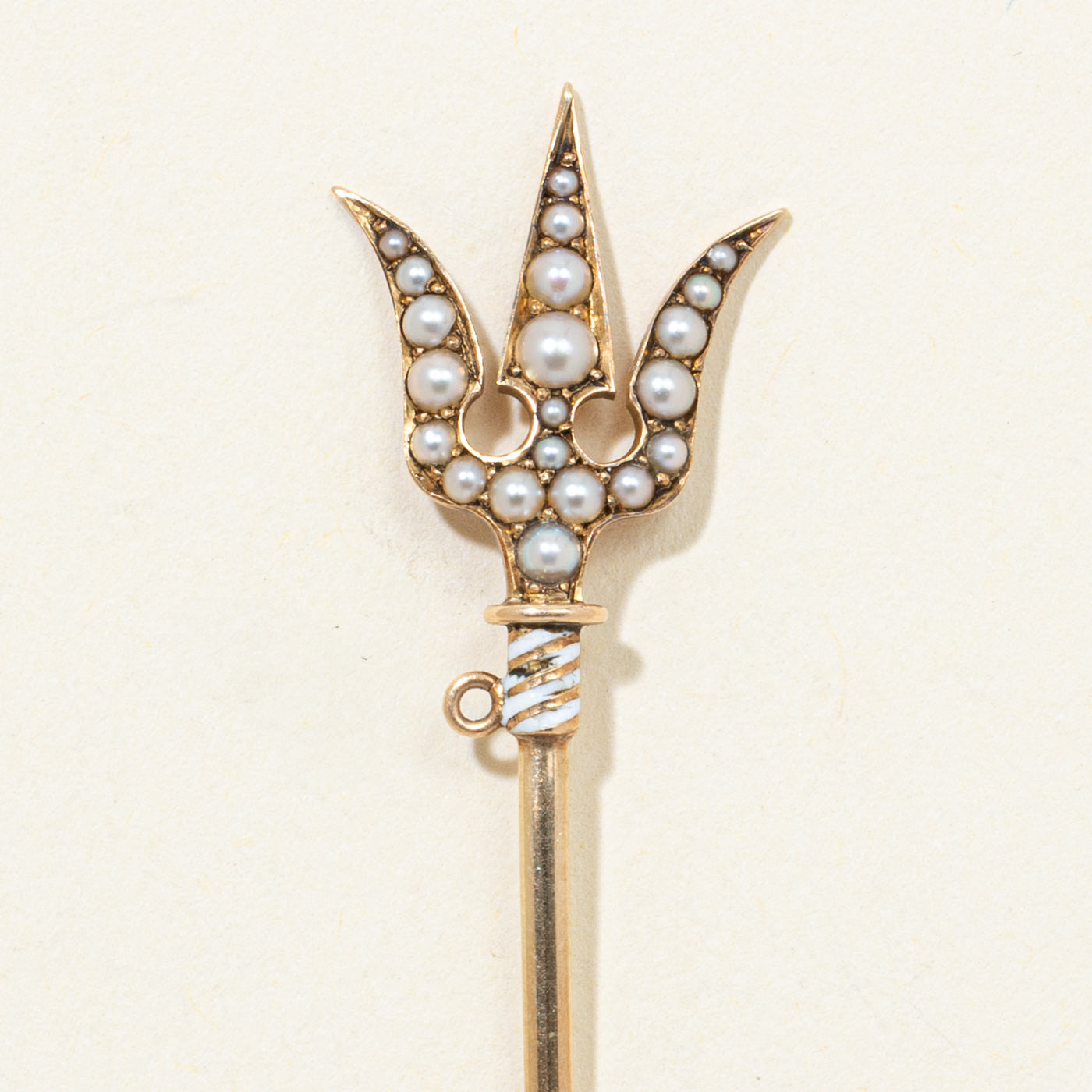 Seed Pearl Trident Stick Pin