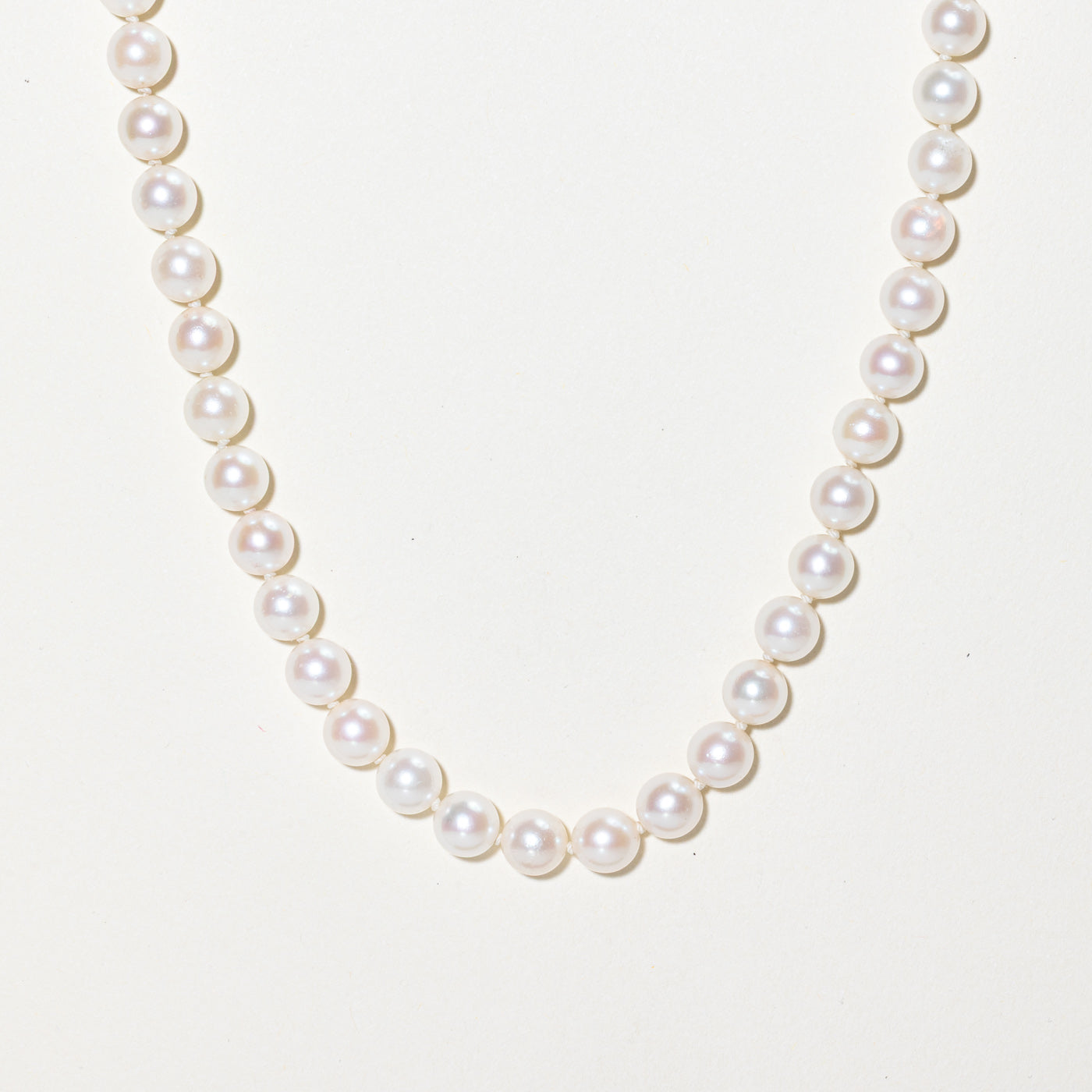Pearl Strand & Sapphire Clasp Necklace | 0.12ctw | 16.5"