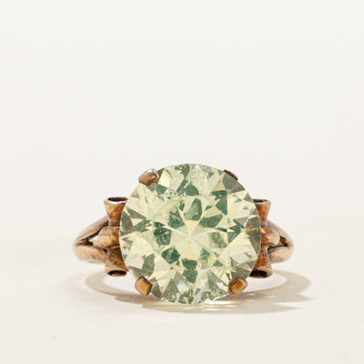 'Birks' Solitaire Synthetic Green Spinel Cathedral Ring | 2.40ct | SZ 7