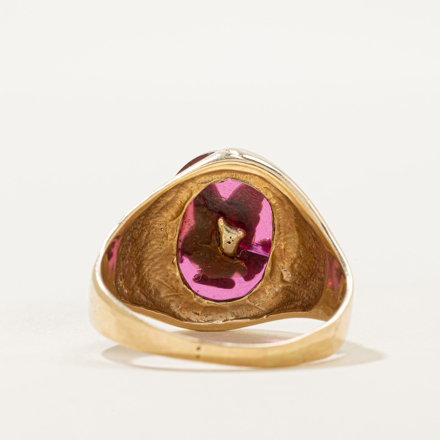 Synthetic Ruby Eagle Engraved Ring | 5.50ct | SZ 11