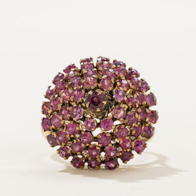 Ruby Cluster Dome Cocktail Ring | 1.40ctw | SZ 7.75
