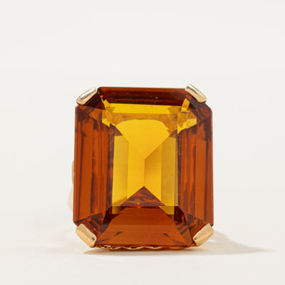 Synthetic Orange Sapphire Cocktail Ring | 30.00ct | SZ 3.5