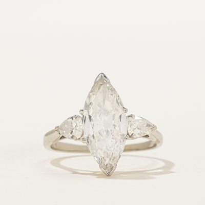 2ct+ Marquise & Pear Shaped Natural Diamond Engagement Ring | 2.00ct SI1/SI2 G/H | 0.42ctw | SZ 6.75