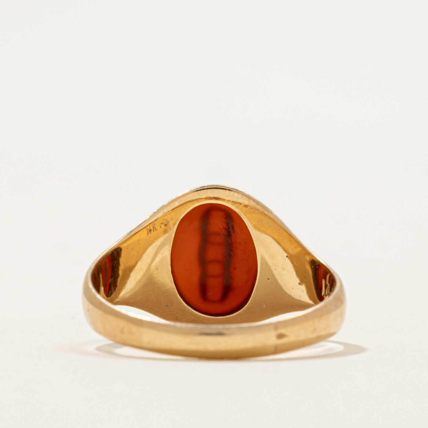 Order of Owls Bezel Set Carnelian Signet Ring | 1.80ct | SZ 11.75