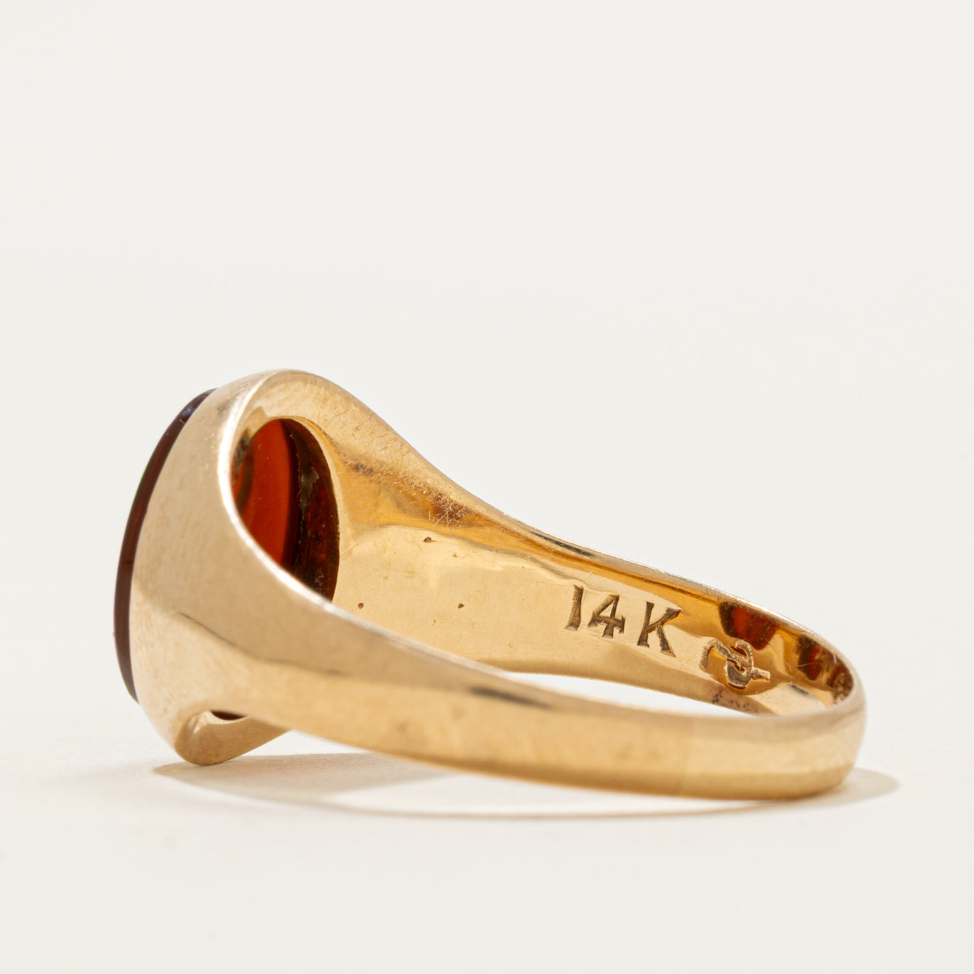 Order of Owls Bezel Set Carnelian Signet Ring | 1.80ct | SZ 11.75