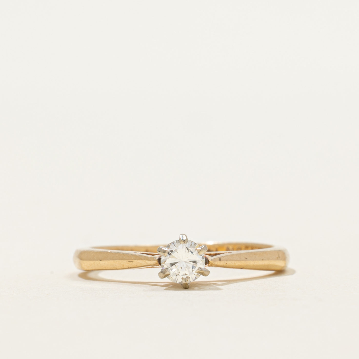 Solitaire Diamond Reverse Tapered Ring | 0.22ct | SZ 6