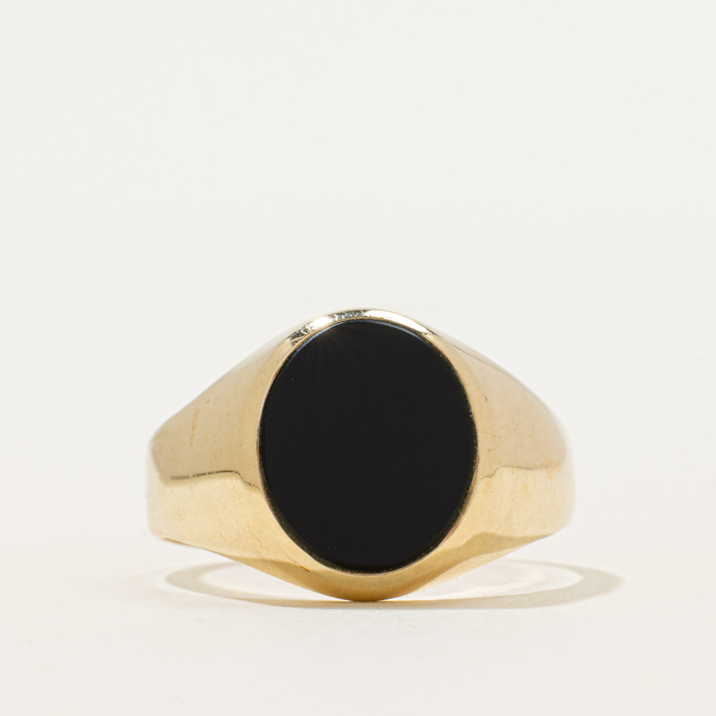Bezel Set Cabochon Onyx Signet Ring | 1.70ct | SZ 9.75