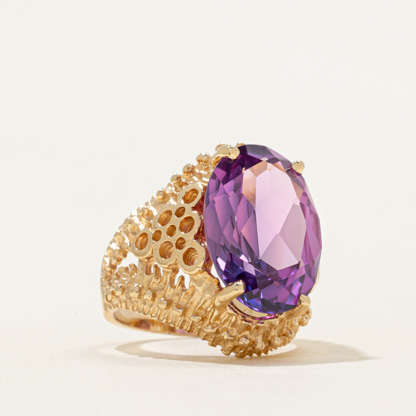 Synthetic Sapphire Openwork Cocktail Ring | 5.55ct | SZ 2.25