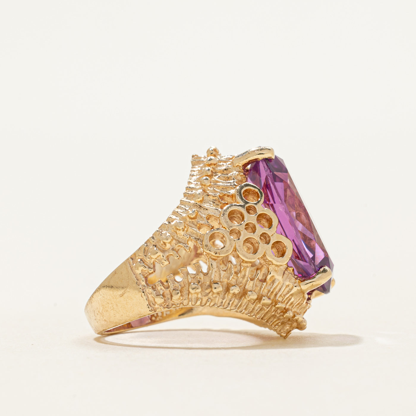 Synthetic Sapphire Openwork Cocktail Ring | 5.55ct | SZ 2.25