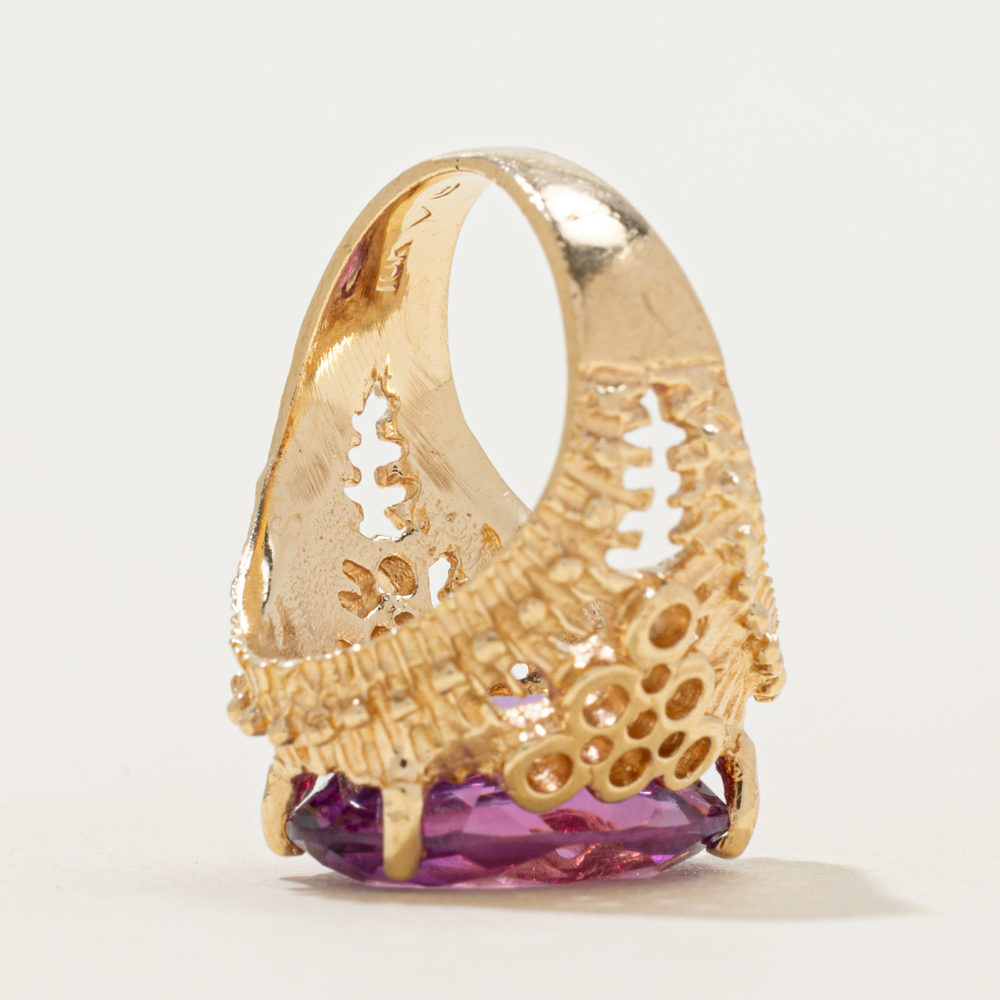 Synthetic Sapphire Openwork Cocktail Ring | 5.55ct | SZ 2.25