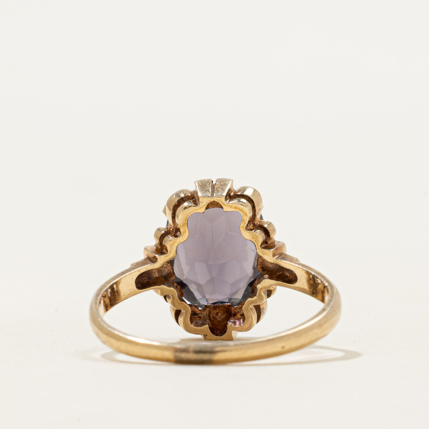 Vintage Glass Engraved Ring | 2.50ct | SZ 5.5