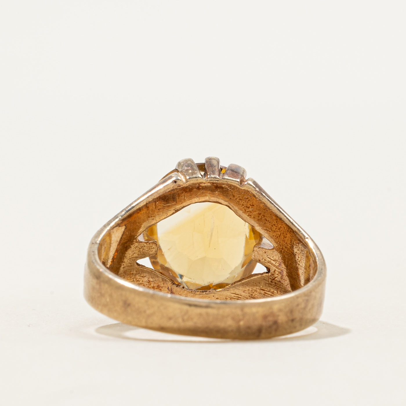 Oval Cut Citrine Grooved Cocktail Ring | 3.50ct | SZ 7