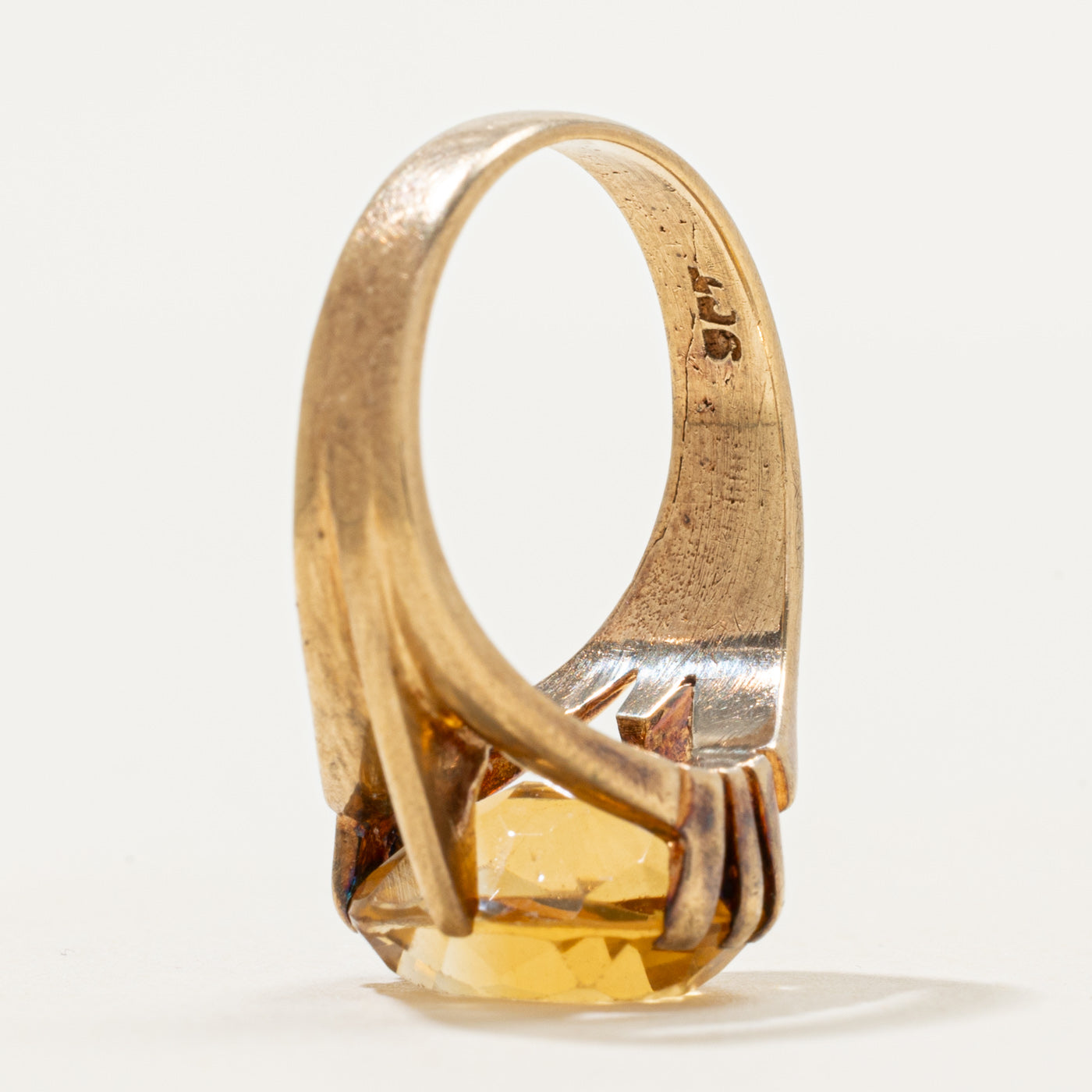 Oval Cut Citrine Grooved Cocktail Ring | 3.50ct | SZ 7