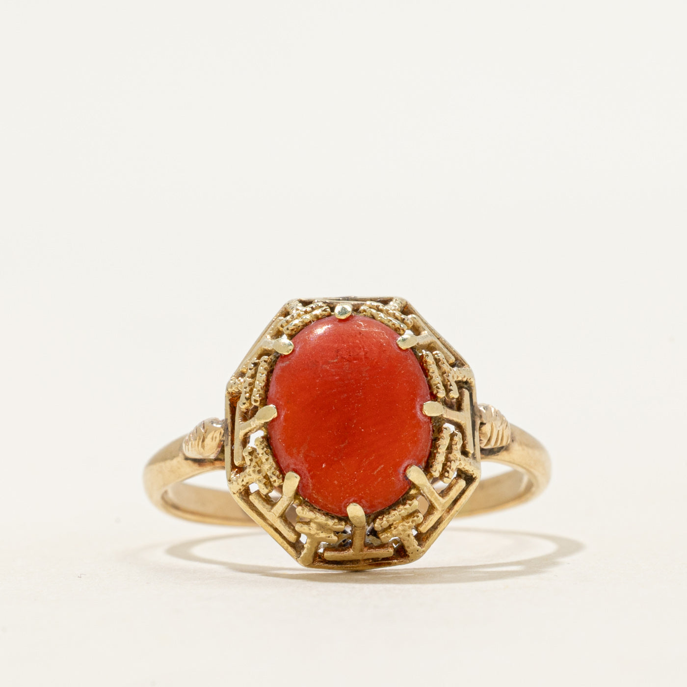 Coral Openwork Textured Ring | 1.50ct | SZ 8.75
