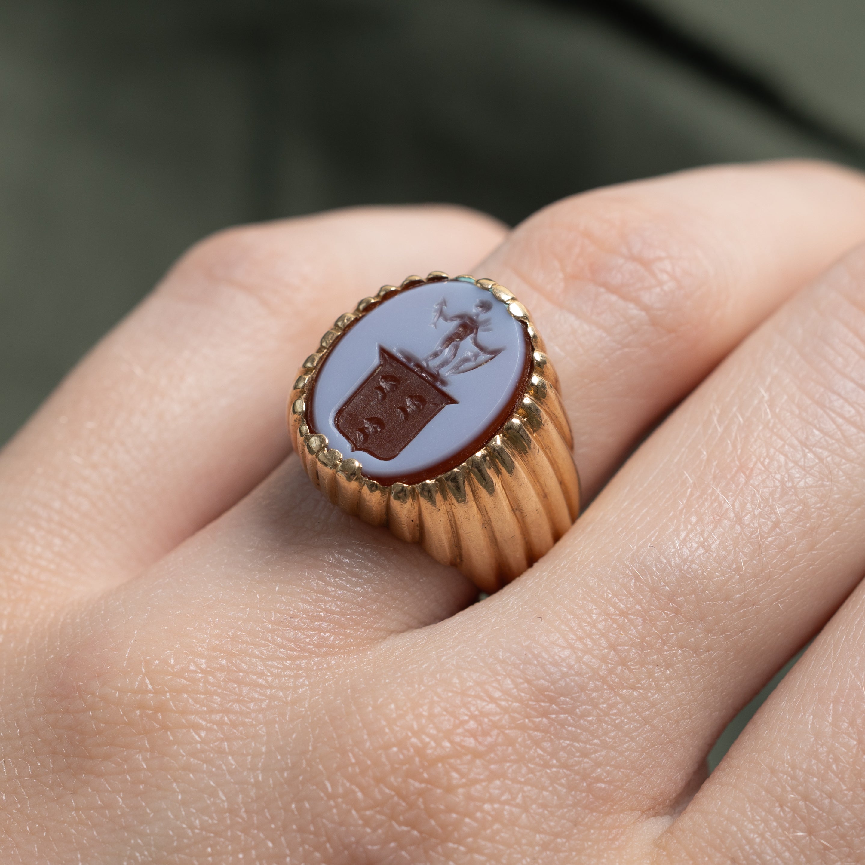 Vintage Sardonyx Intaglio Ring | 4.50ct | SZ 5.5