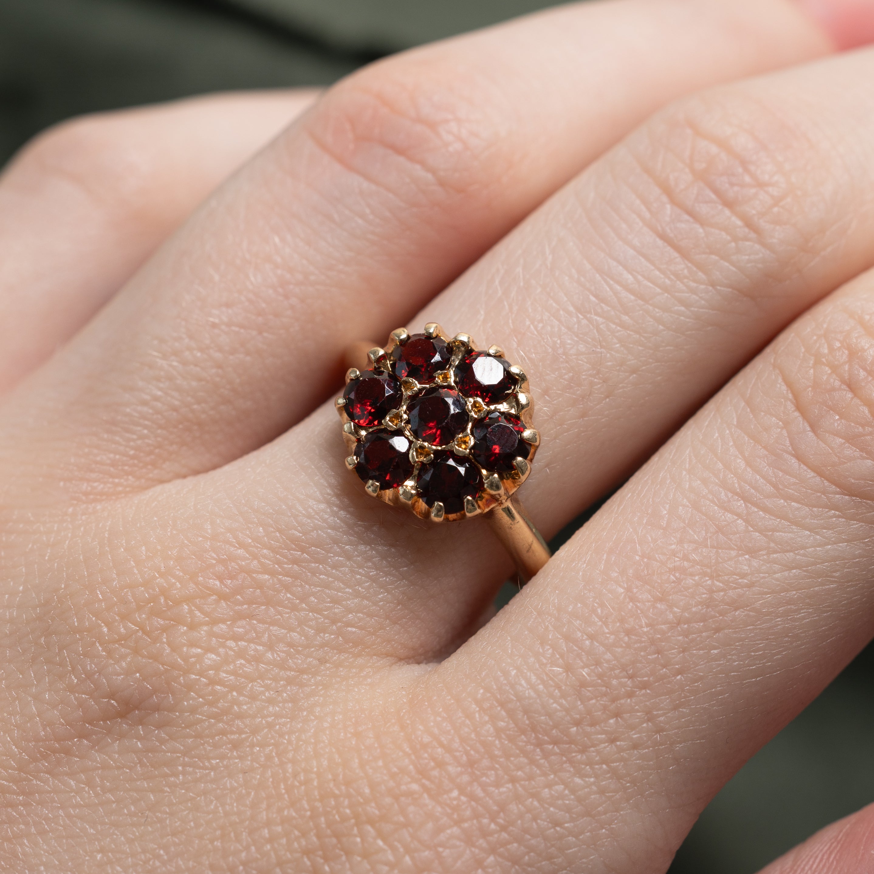 Garnet Round Cluster Ring | 1.75ctw | SZ 6.75