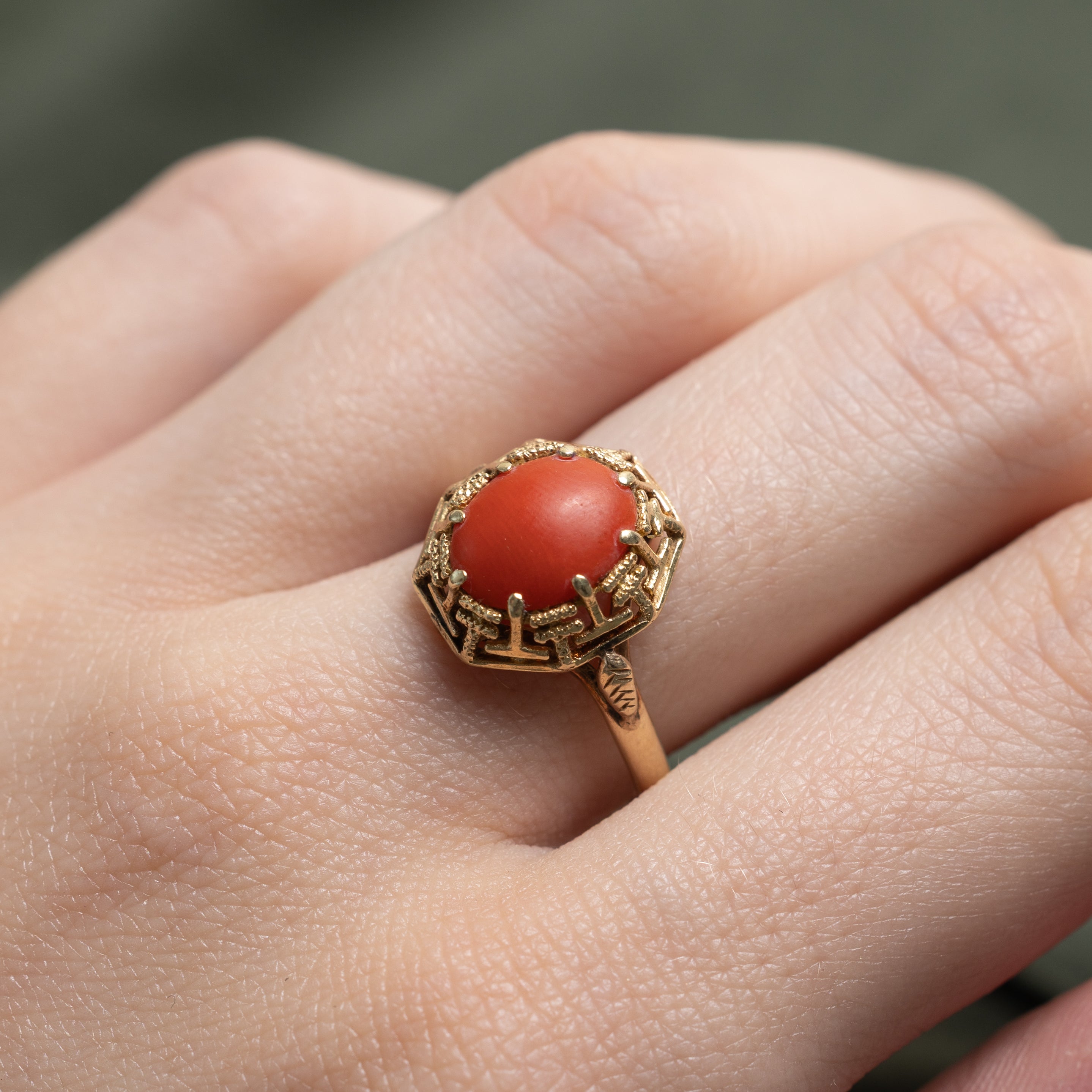 Coral Openwork Textured Ring | 1.50ct | SZ 8.75