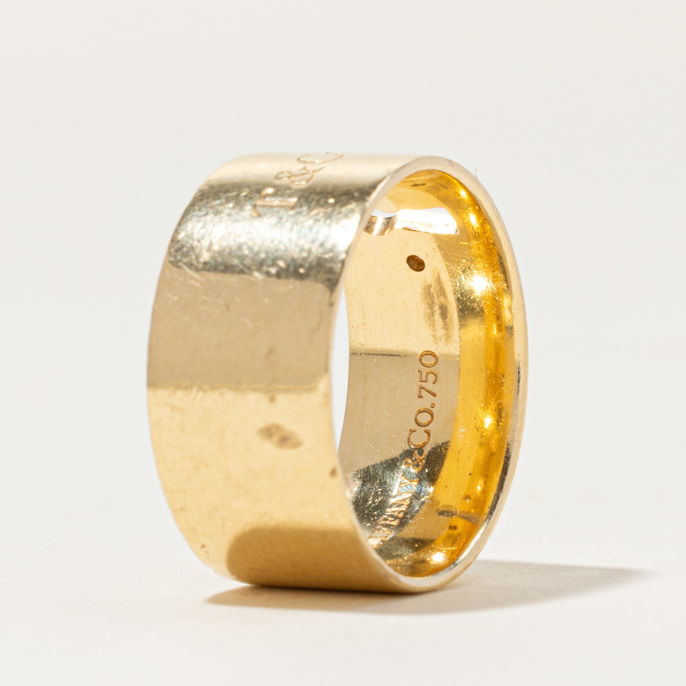 'Tiffany & Co' Keyhole Diamond Wide Band Ring | 0.01ctw | 9.5mm | SZ 7.0