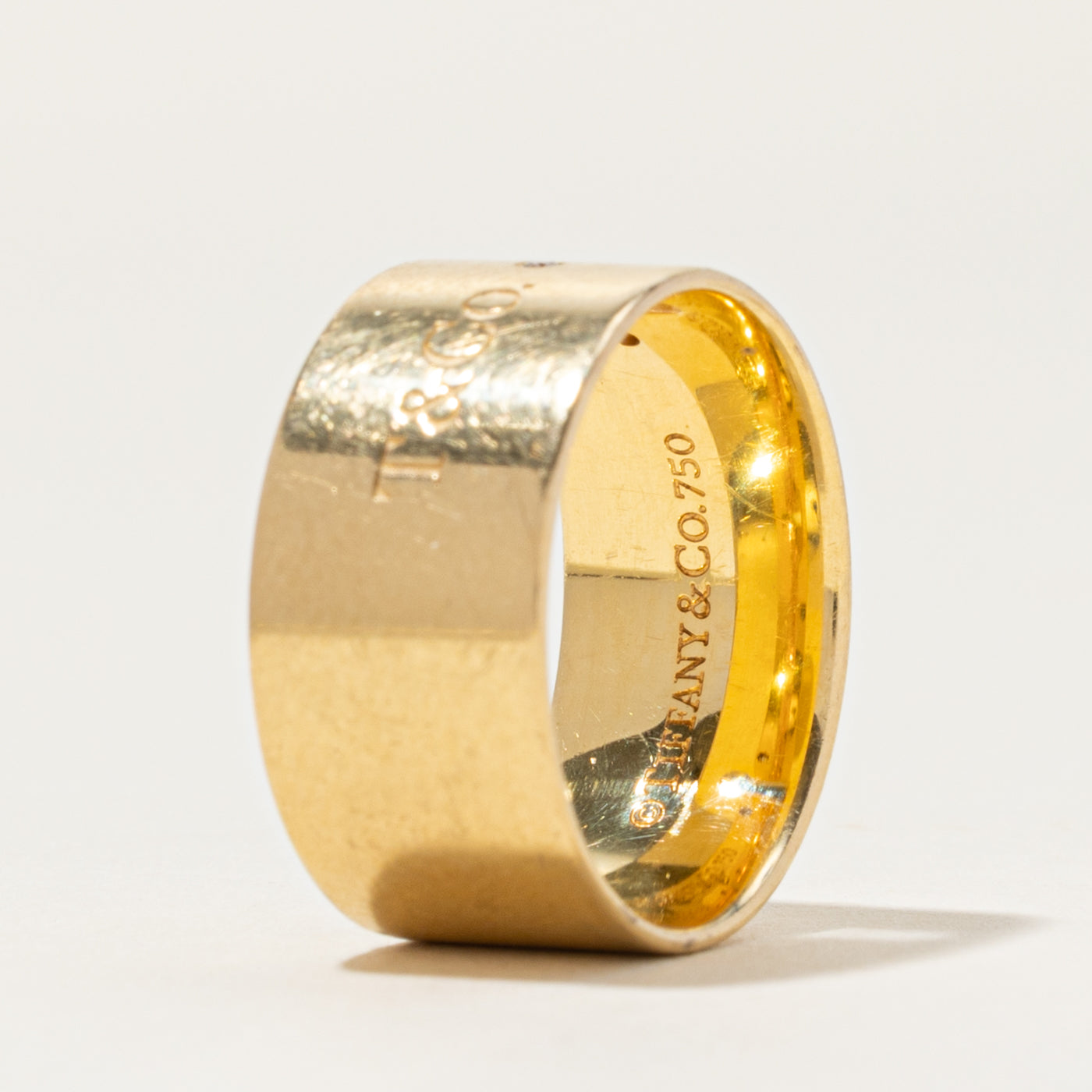'Tiffany & Co' Keyhole Diamond Wide Band Ring | 0.01ctw | 9.5mm | SZ 7.0