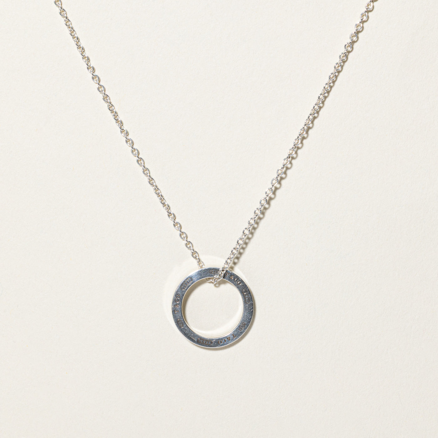 'Tiffany & Co' Tiffany 1837 Circle Pendant in Silver | 15.5"