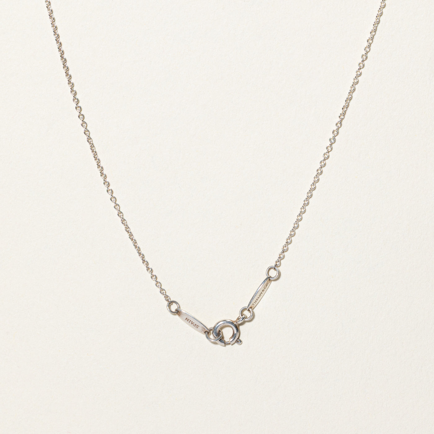 Collier pendentif cœur ouvert Elsa Peretti « Tiffany & Co » en argent | 16 mm | 40,6 cm