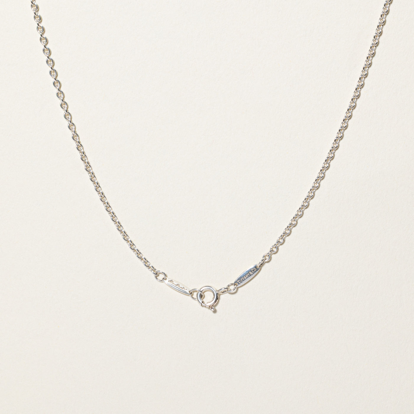 'Tiffany & Co' Open Circle Lariat Necklace in Silver | 17.5"