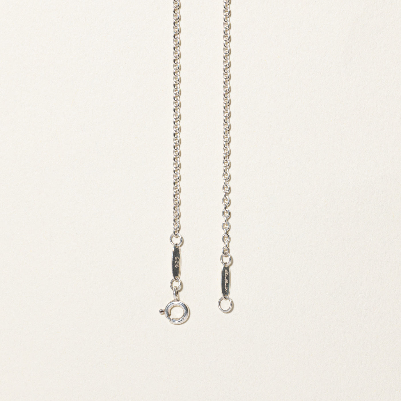 'Tiffany & Co' Open Circle Lariat Necklace in Silver | 17.5"