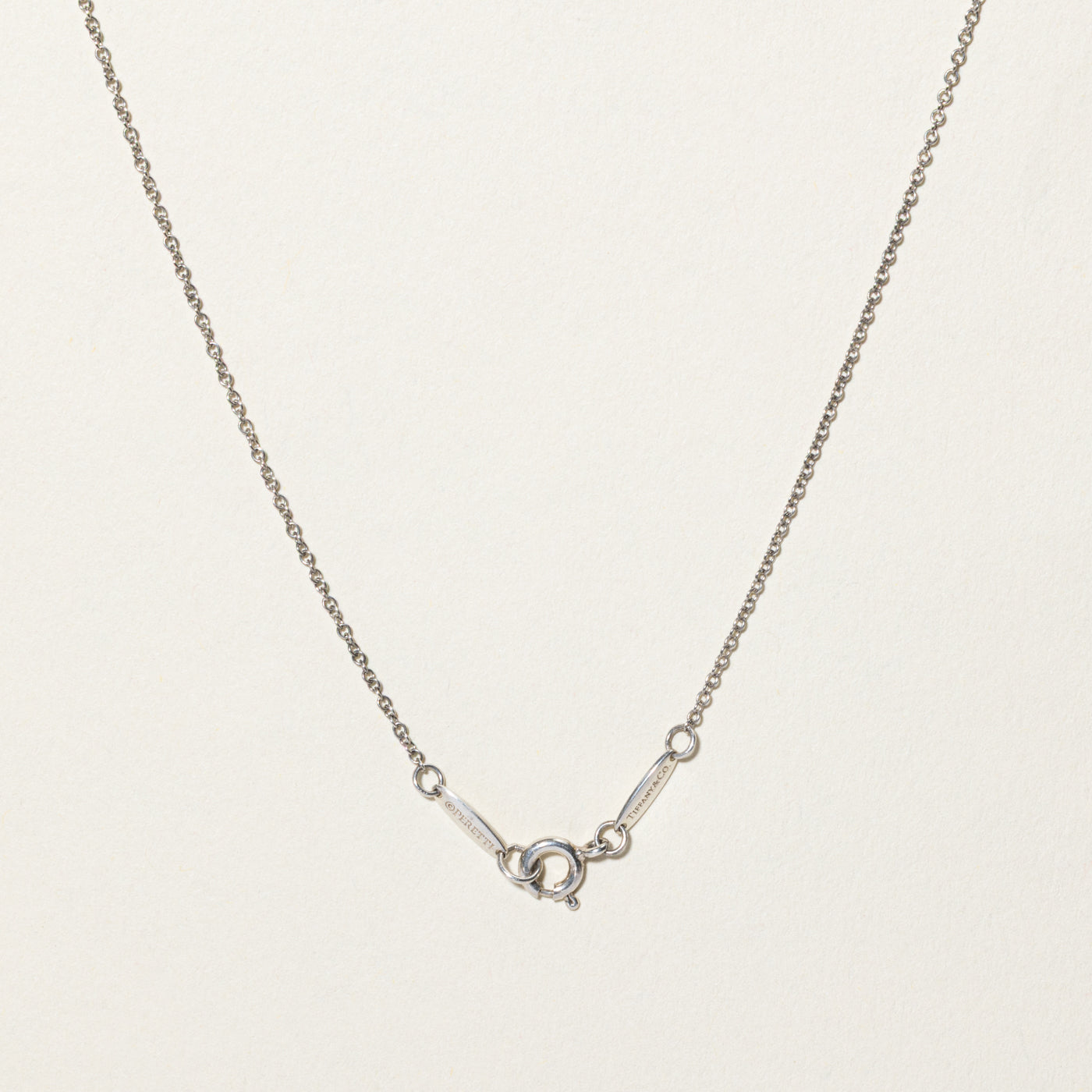Collier Cœur Ouvert Elsa Peretti « Tiffany & Co » en argent | 11 mm | 40,6 cm