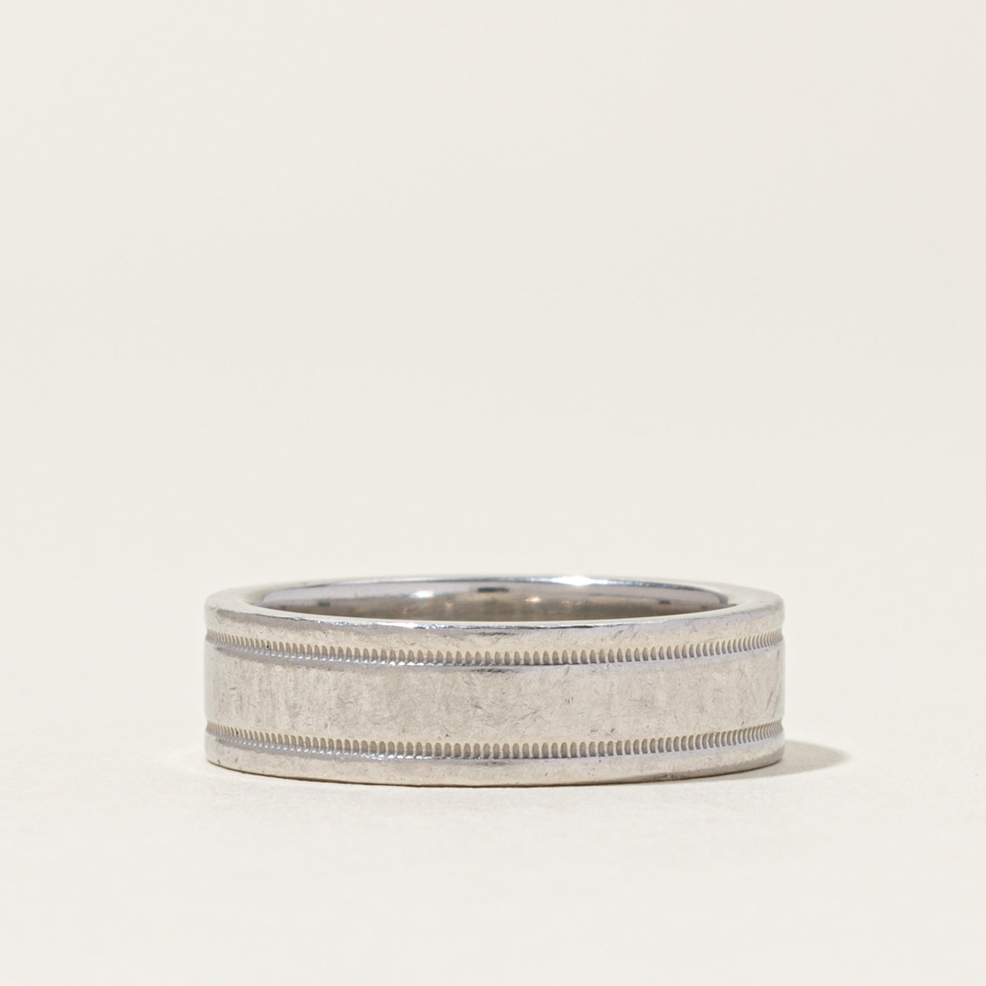 'Tiffany & Co' Tiffany Together Milgrain Band Ring in Platinum | 6mm | SZ 8.0