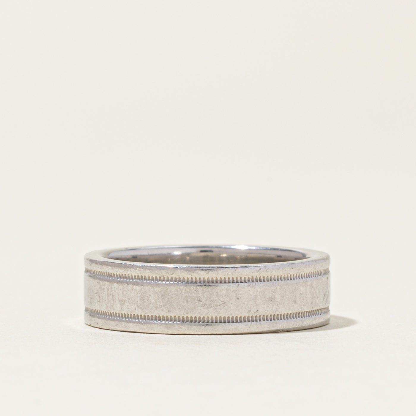 'Tiffany & Co' Tiffany Together Milgrain Band Ring in Platinum | 6mm | SZ 8.0
