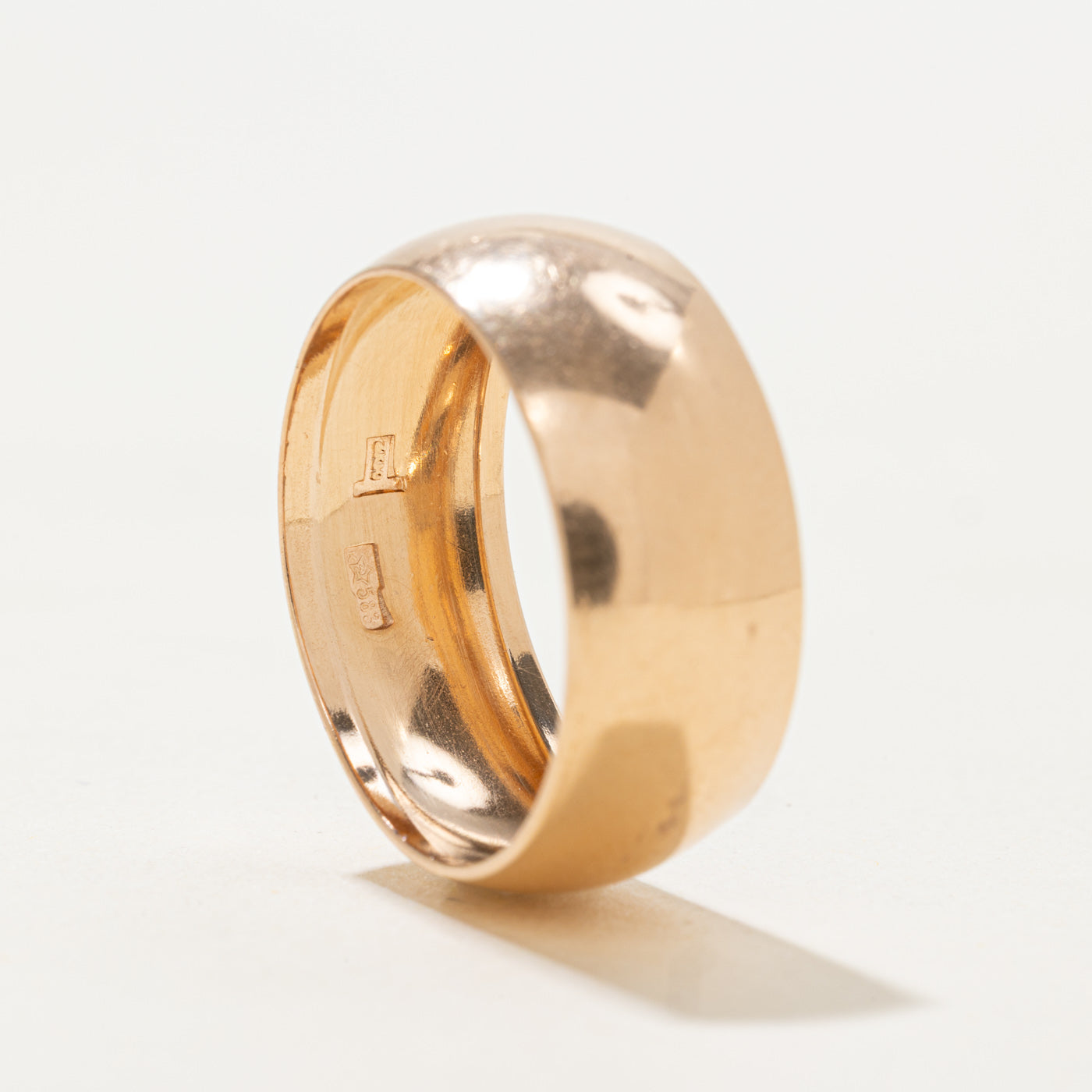 1973 Soviet Hallmarked 14k Rose Gold Cigar Band | 8.80mm | SZ 9.25