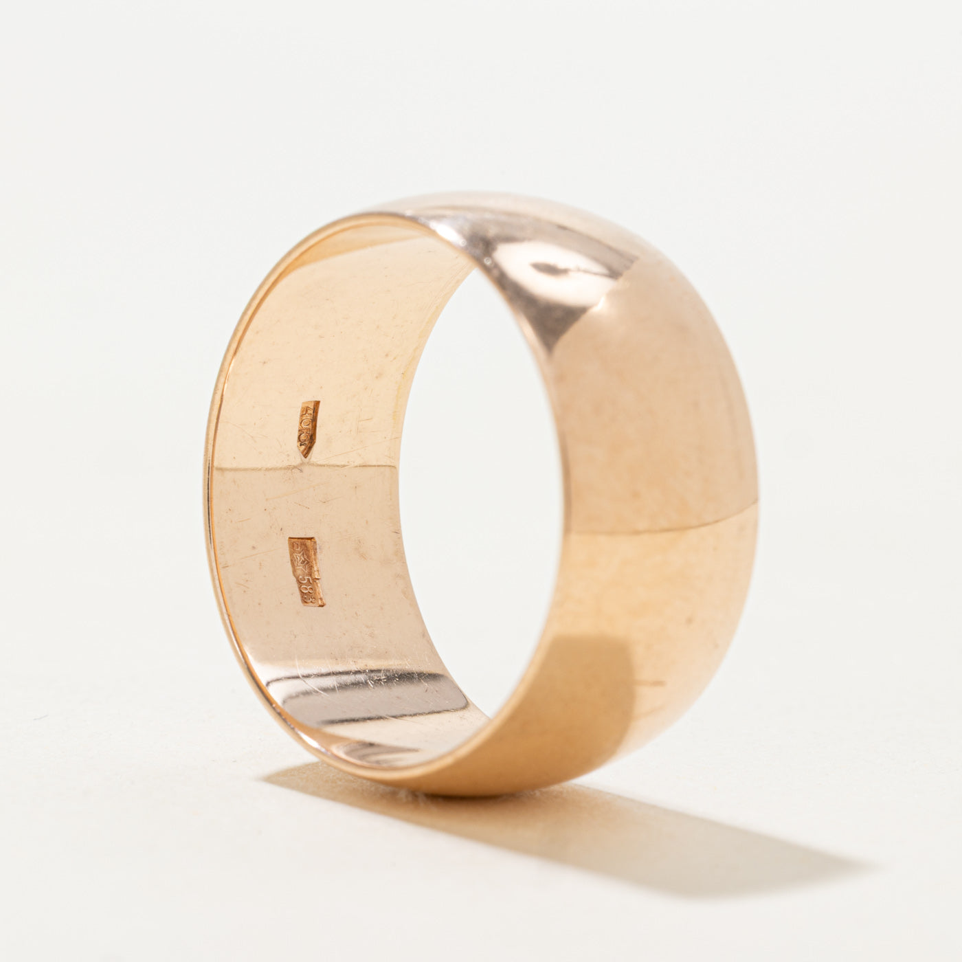 1974 Soviet Hallmarked 14k Rose Gold Cigar Band | 10.50mm | SZ 11.75