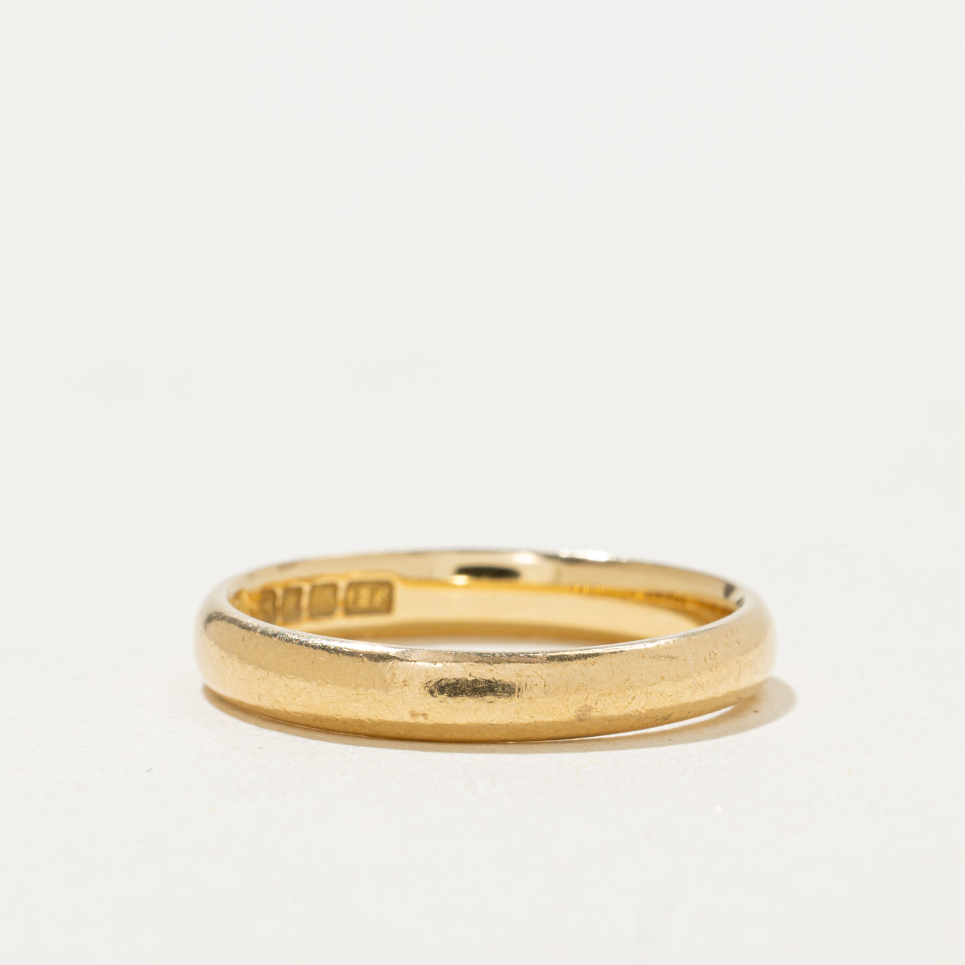 Vintage Canadian Pseudo Hallmarked 18k Yellow Gold Band | 3.25mm | SZ 7.25