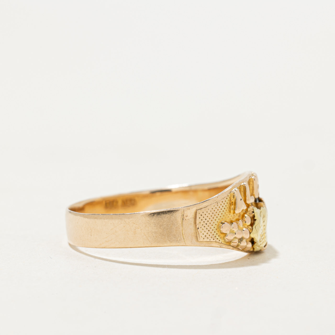 14k Yellow Gold Textured "Alaska" Ring | SZ 11.0