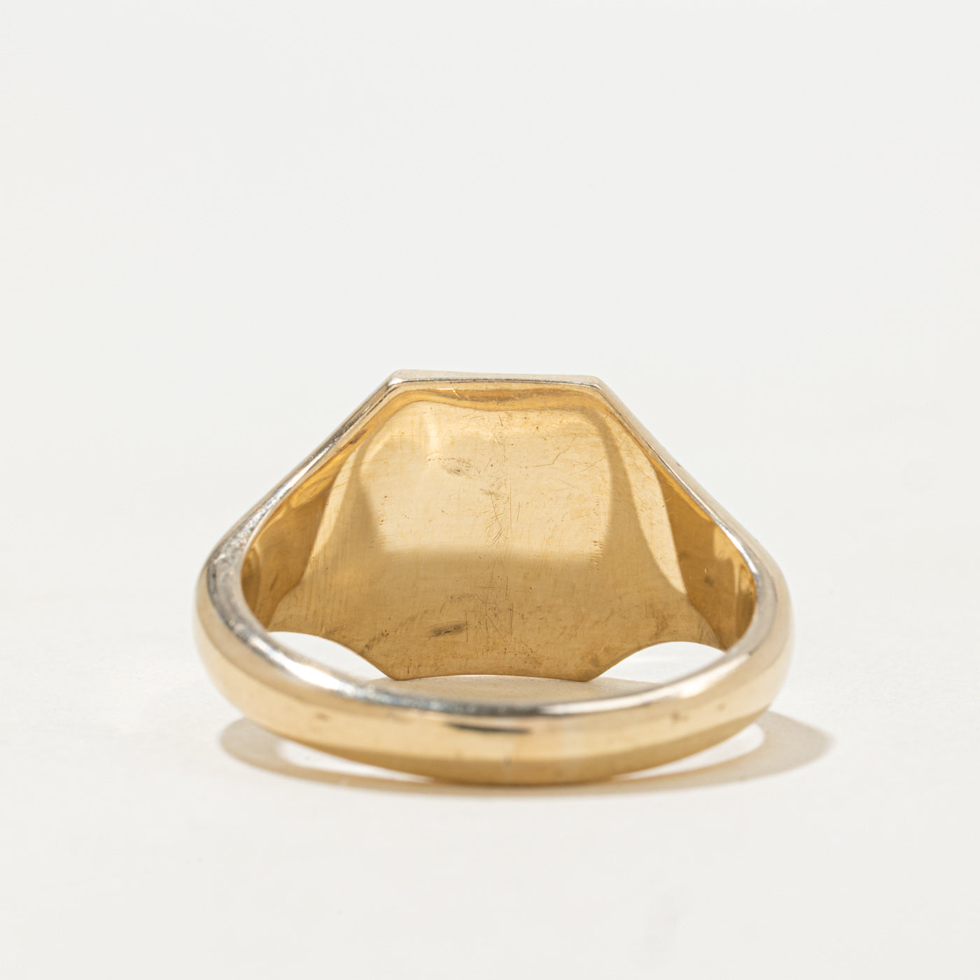 1973 London Yellow Engraved Sunburst Signet Ring | SZ 11.5