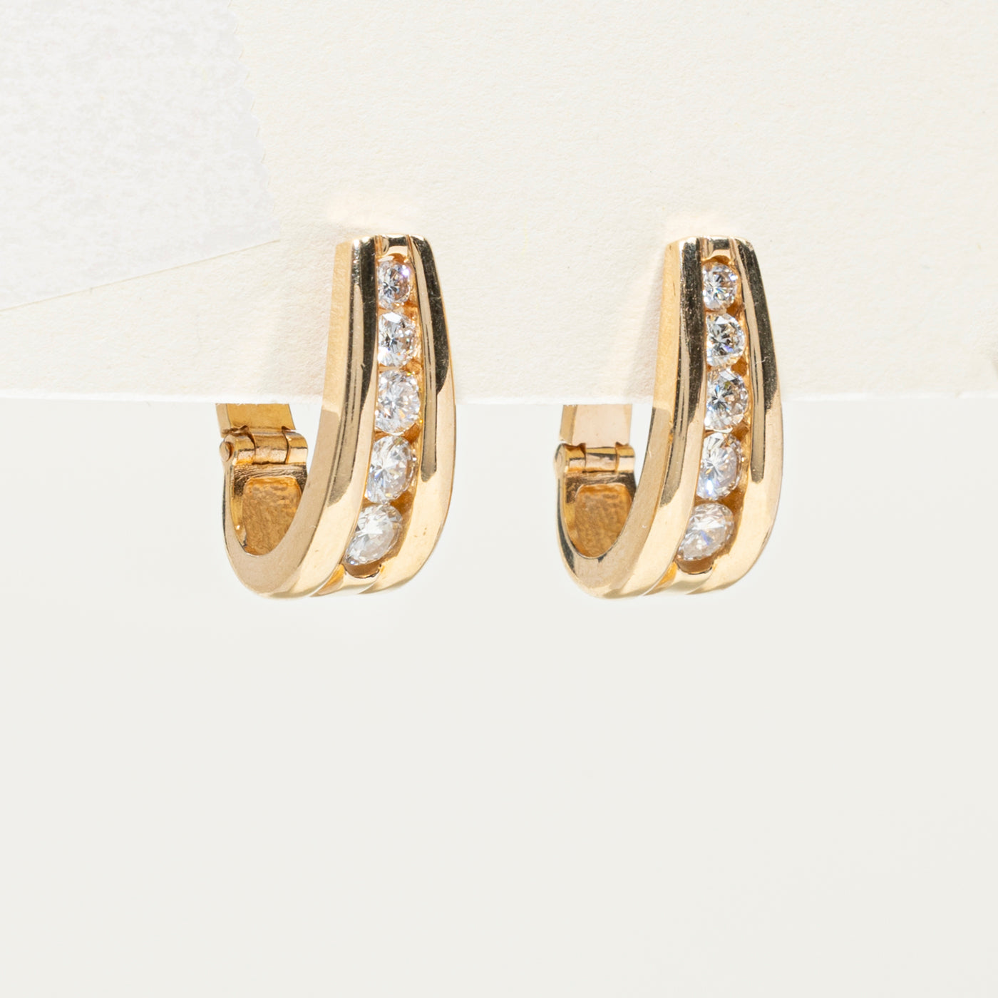 Five Stone Diamond Hoop Earrings | 1.05ctw