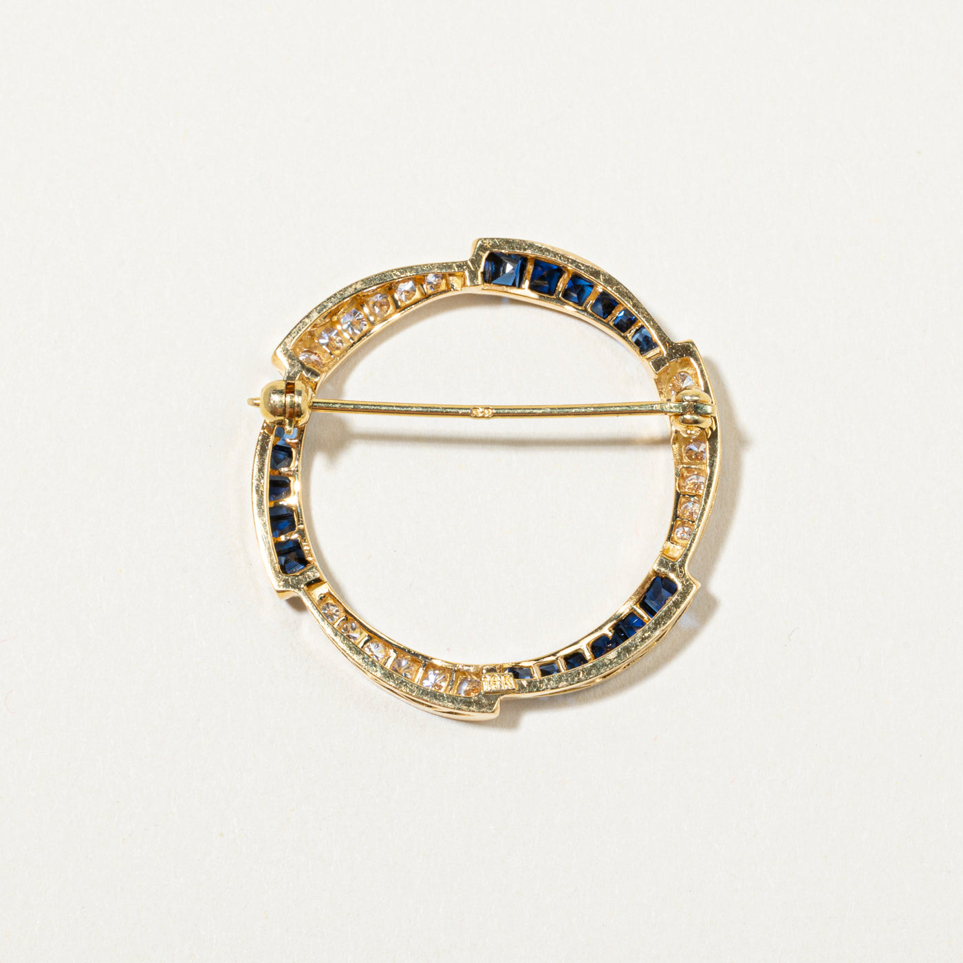 18k Sapphire & Diamond Wreath Brooch | 1.33ctw, 0.63ctw