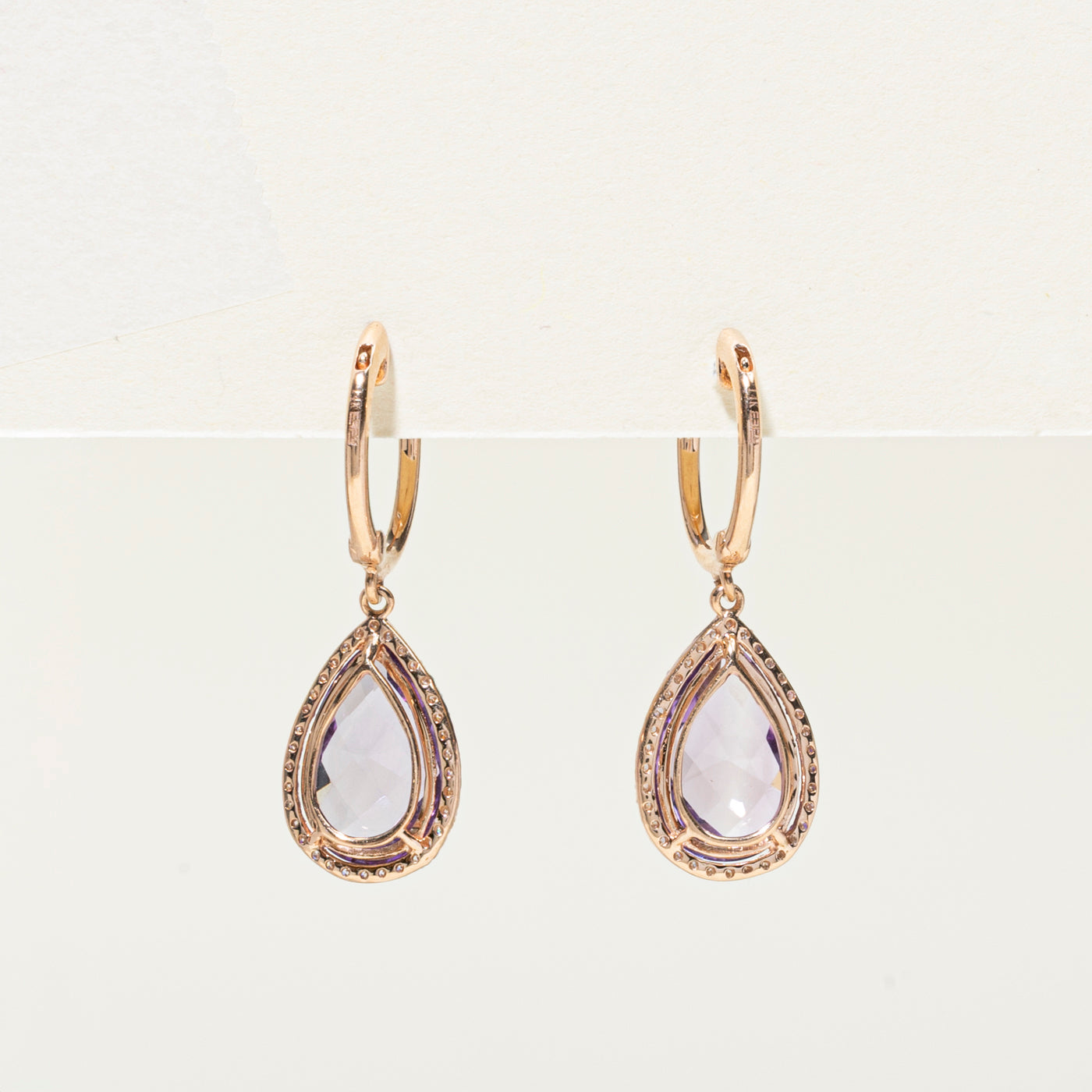 Boucles d'oreilles pendantes « Effy » serties pavé d'améthystes et de diamants | 3,82 ct au total, 0,28 ct au total
