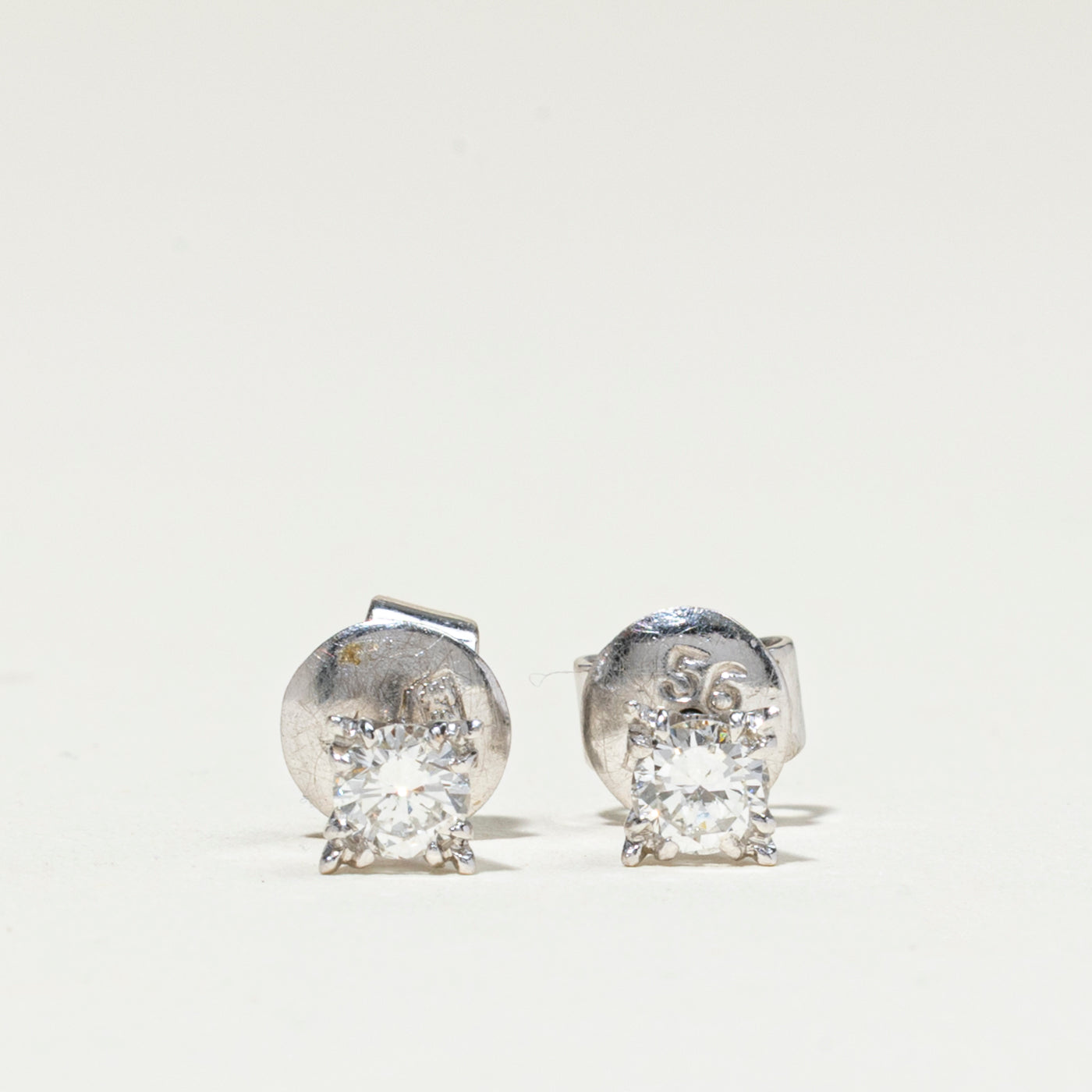 Sterling Silver Solitaire Diamond Studs | 0.50ctw