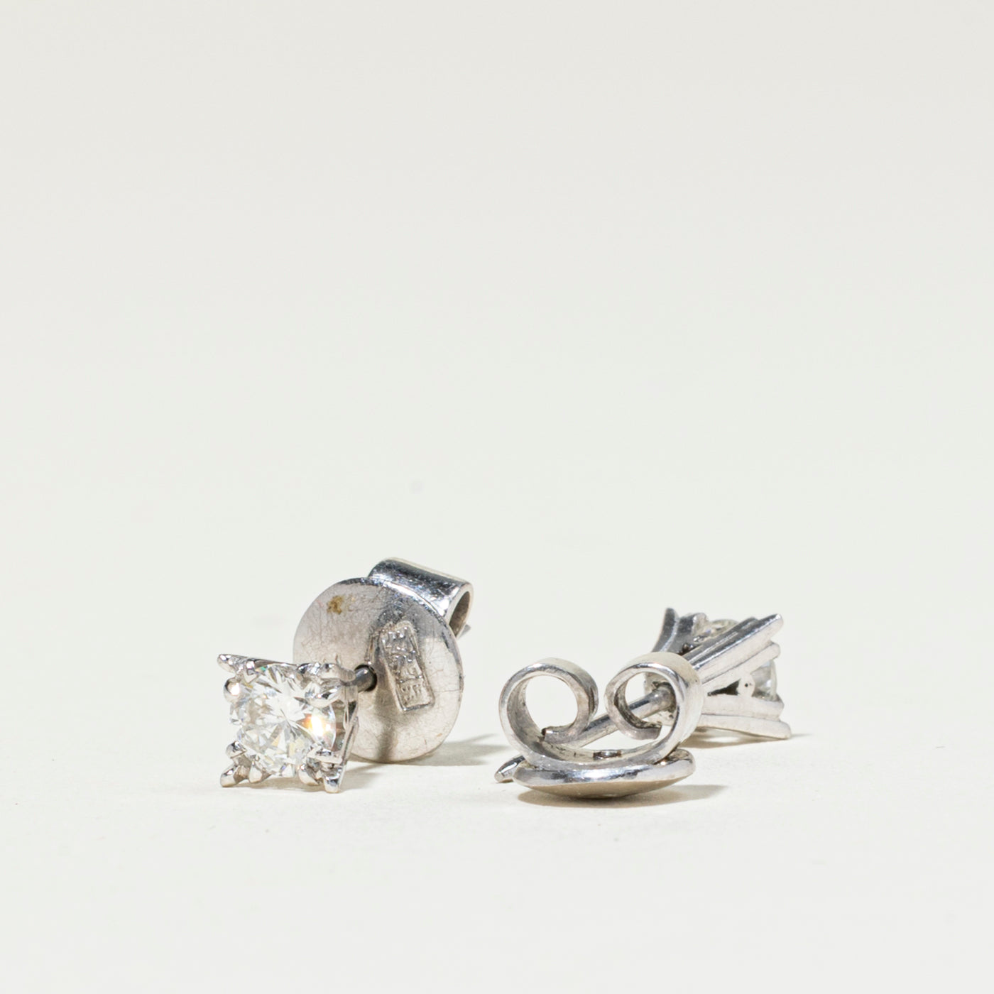 Sterling Silver Solitaire Diamond Studs | 0.50ctw