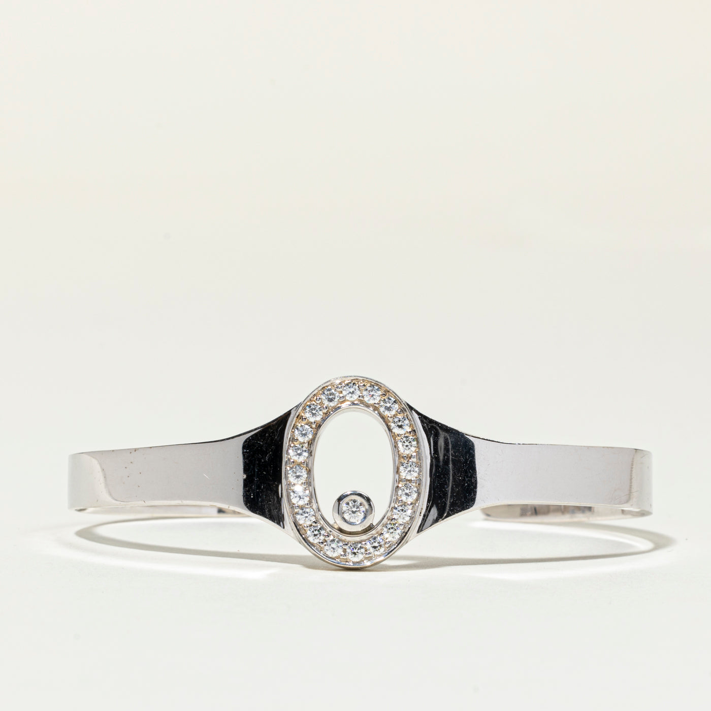 Bezel Set Diamond Halo Cuff Bracelet | 0.63ctw | 2.5"