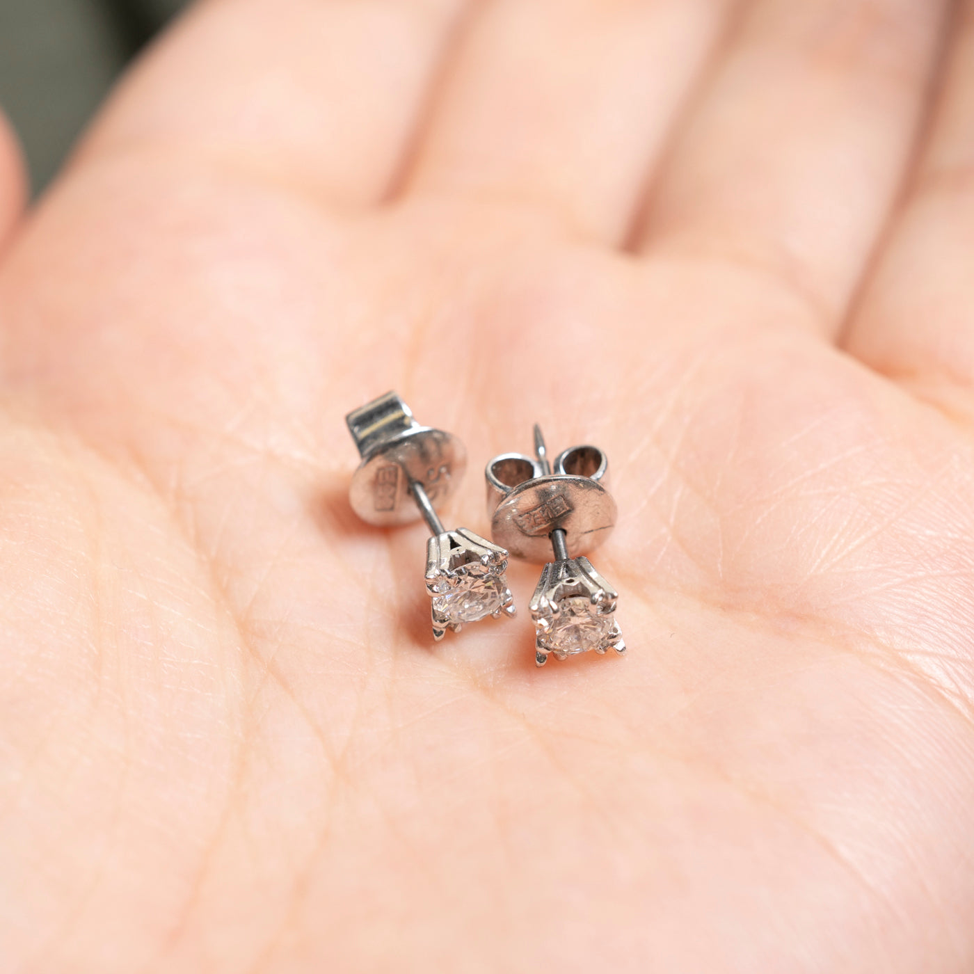 Sterling Silver Solitaire Diamond Studs | 0.50ctw