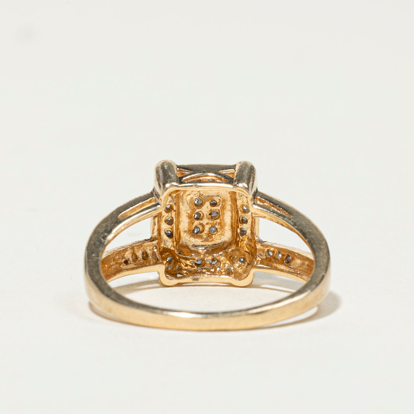 Pave Set Diamond Rectangle Cluster Ring | 0.24ctw | SZ 8.75